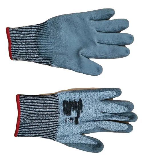Wholesale Grey 13G Hppe Cut Resistant PU Coated Hand Safety Work Tools