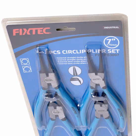 Fixtec 4PCS 7 Inch Snap Ring Pliers Set Heavy Duty Circlip Pliers Kit with Straight/Bent Jaw for Ring Remover Retaining