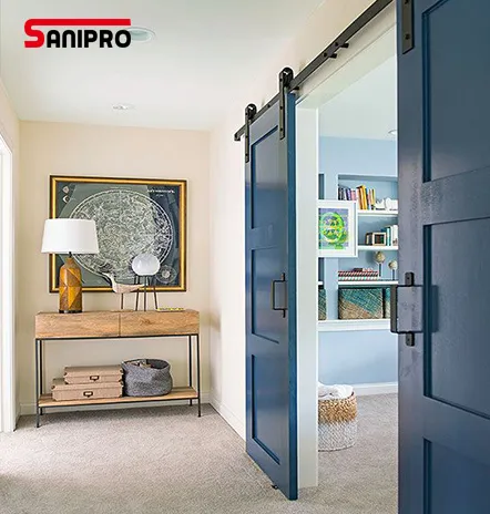 Black Carbon Steel Wood Interior Sliding Barn Doors Hardware Accessories 