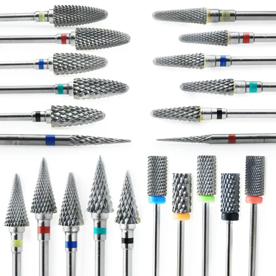 Grinding Head 2.35mm Shank Diameter Polisher Tapered Cone Cuticle Tungsten Steel Carbide Nail Art Dril Bits 