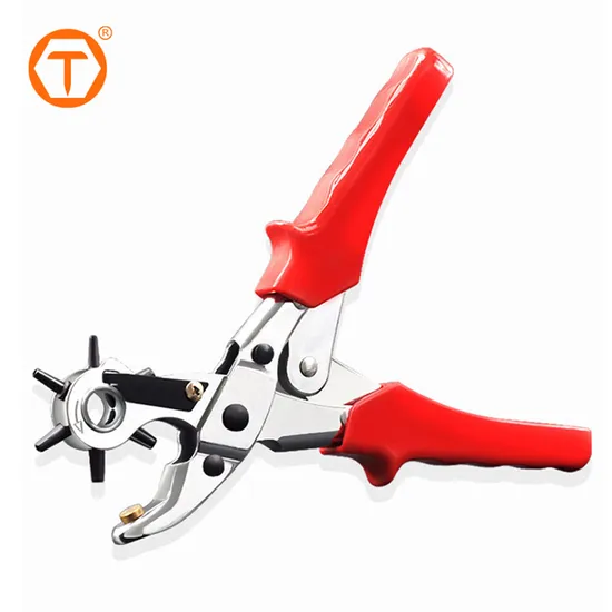 Heavy Duty Multifunctional Punching Plier Belt Hole Puncher Revolving Leather Hole Punch Plier with 6 Holes Size 